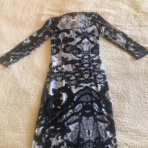 Black & white spandex dress